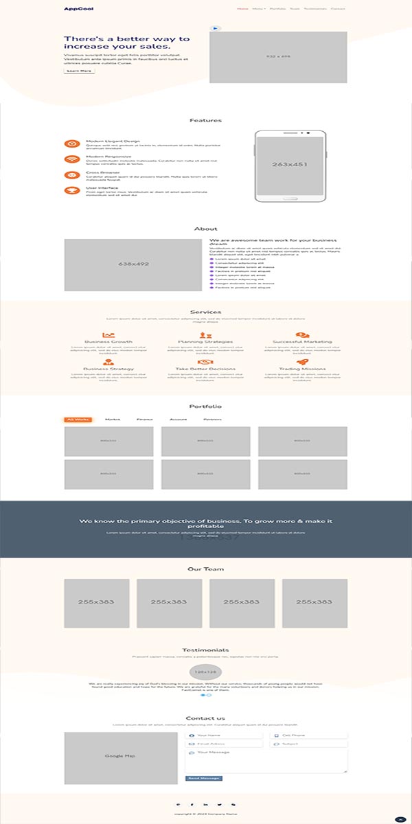 AppCool Two-Page Website Template