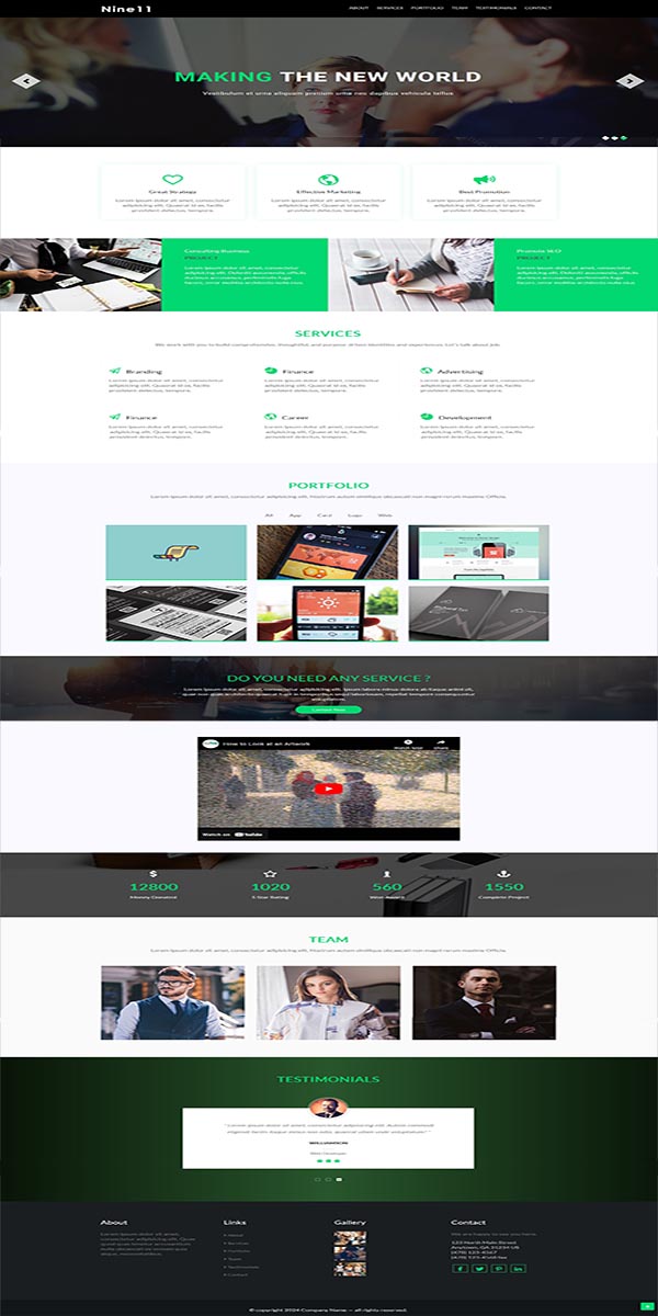 Nine11-B Two-Page Website Template
