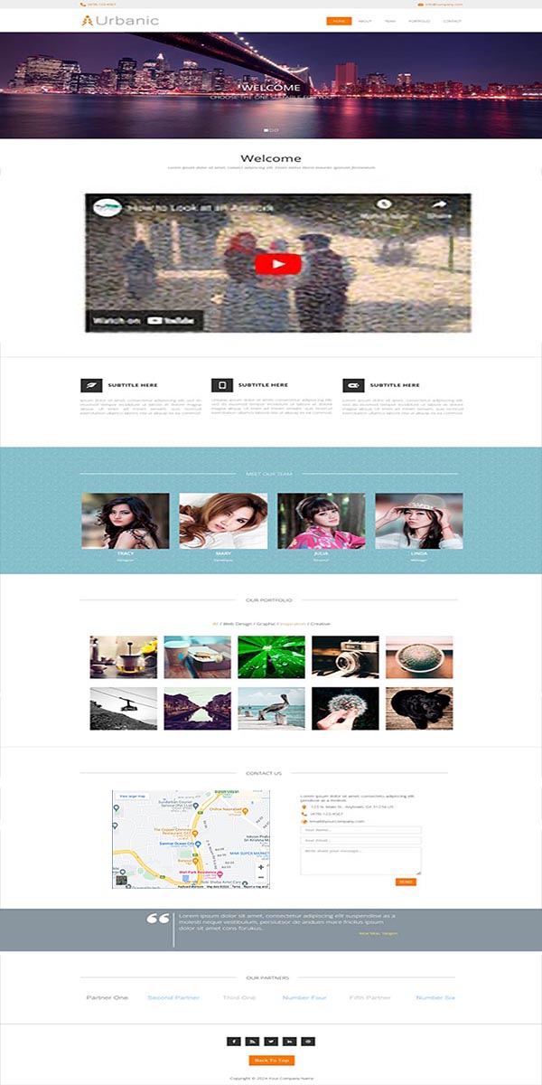 Urbanic-B Two-Page Website Template