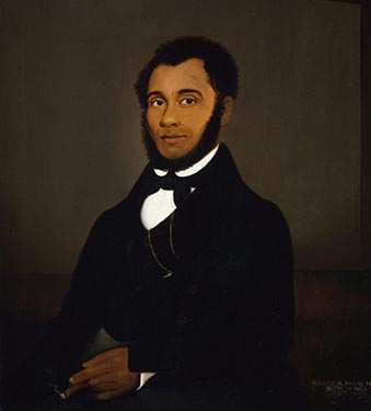 "William Lawson, 1843 (oil on canvas) painting in the" Unnamed Figures: Black Presence and Absence in the Early American North" exhibit at the American Folk Art Museum in NYC