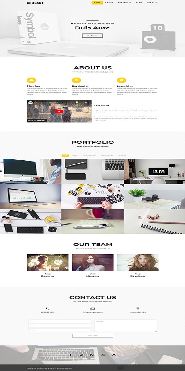 Blaster One-Page Website Template