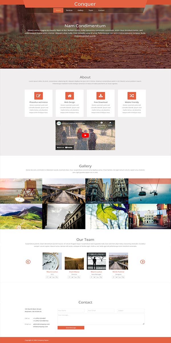 Conquer One-Page Website Template