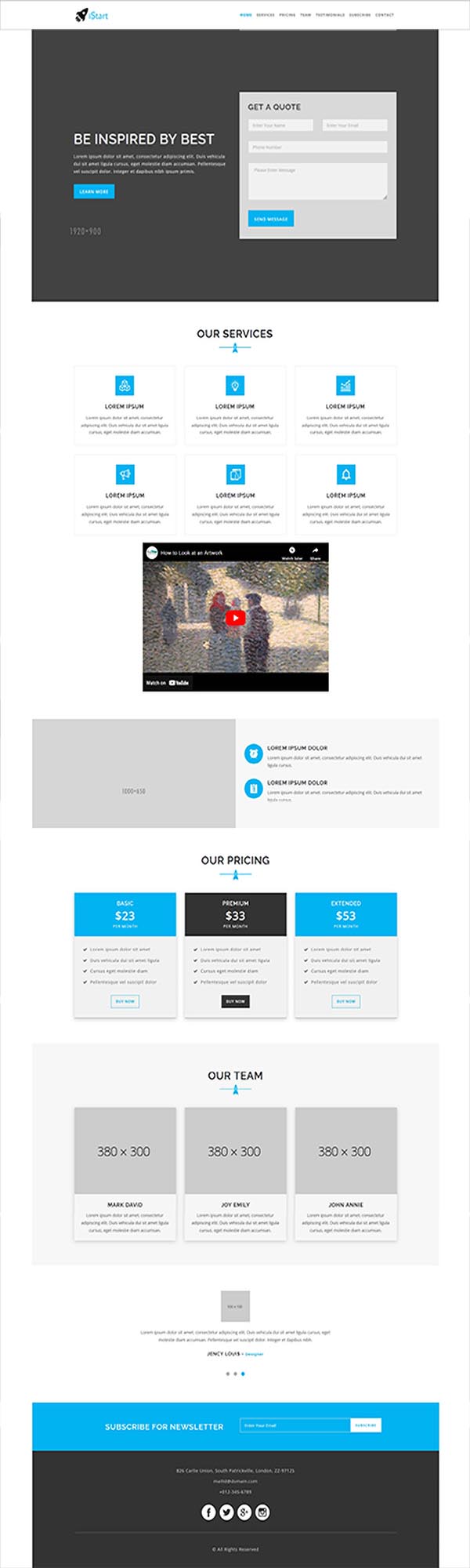 iStart Two-Page Website Template