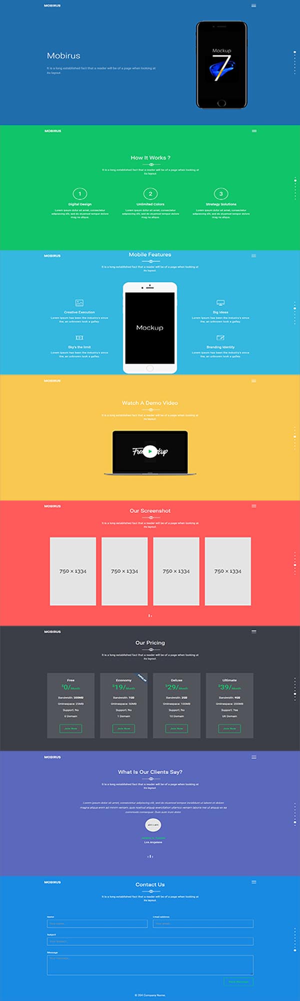 Mobirus Two-Page Website Template