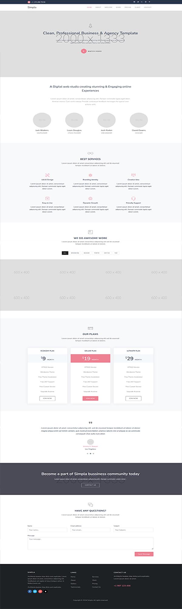 Simpla Two-Page Website Template